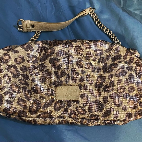 Bebe Y2K leopard sequined clutch with strap - Picture 2 of 4